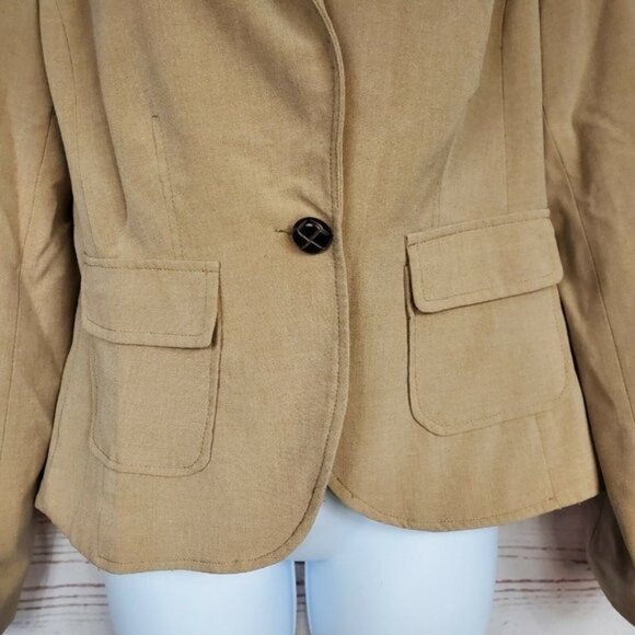 Jules & Leopold Tan One Button Blazer Women's 10 - Picture 6 of 11